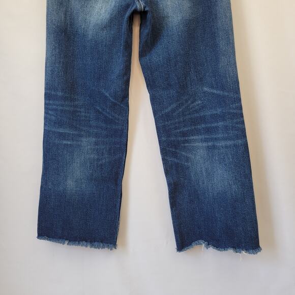 American Eagle Outfitters Wide Leg Crop Jeans Dark Wash Size 6 - Picture 6 of 13